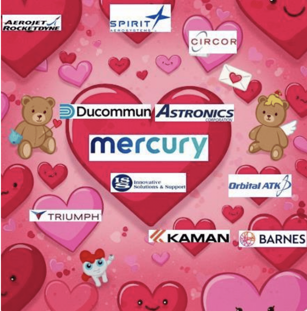 image of valentines hearts and bears with company logos on top of the hearts
